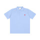 Summer Adult Simple Versatile Thickened Small Heart Embroidered Cotton Short Sleeve Polo Shirt Blue 118