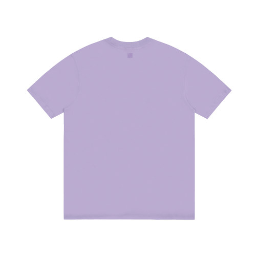 Summer Adult Simple Versatile Embroidered Logo Cotton Short Sleeve T-Shirt Purple 3122#