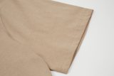 Summer Adult Simple Versatile Embroidered Logo Cotton Short Sleeve T-Shirt Khaki 3122#