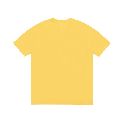 Summer Adult Simple Versatile Embroidered Logo Cotton Short Sleeve T-Shirt Yellow 3122#
