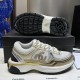 Adult Women's CC Runner Gold Laminate Casual Sneakers Gold White