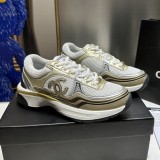 5A Women's CC Runner Gold Laminate Casual Sneakers Gold White