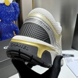 5A Women's CC Runner Gold Laminate Casual Sneakers Gold White