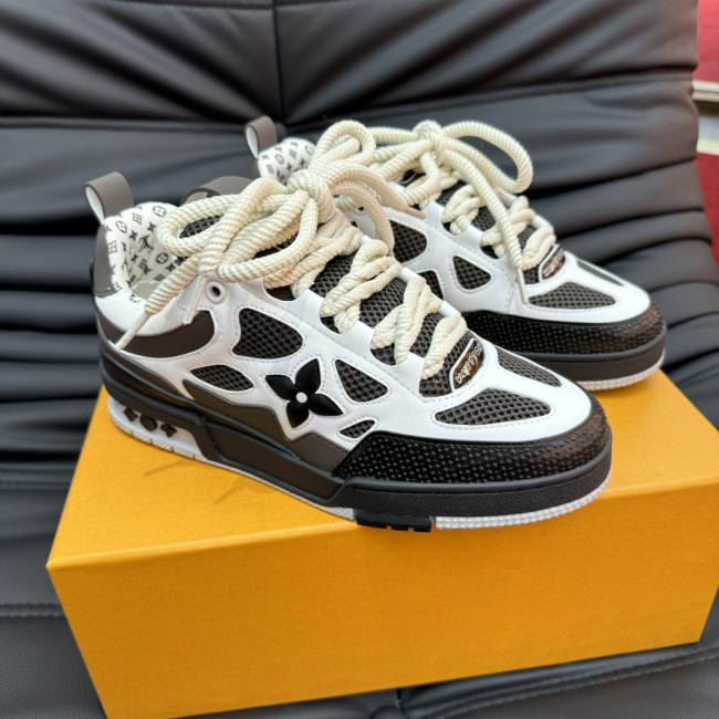 Men's Adult Skate Sneaker Brown White