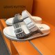 Summer Men's Adult Trainer Fashion Double Buckle Thick Bottom Sandals Gray White