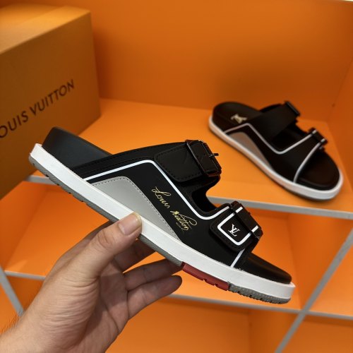 Summer Men's Adult Trainer Fashion Double Buckle Thick Bottom Sandals Black