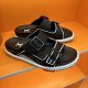 Summer Men's Adult Trainer Fashion Double Buckle Thick Bottom Sandals Black