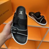 Summer Men's Adult Trainer Fashion Double Buckle Thick Bottom Sandals Black