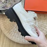 Elevated-sole Comfortable Leather Surface Business Leisure Derby Shoes White