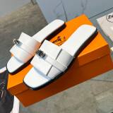 Fashionable Light-luxurious Comfortable Leather Surface Wear-resistant Women's Sandals White