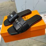 Fashionable Light-luxurious Comfortable Leather Surface Wear-resistant Women's Sandals Black