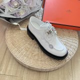 Elevated-sole Comfortable Leather Surface Business Leisure Derby Shoes White