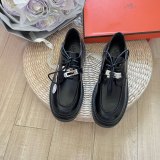 Elevated-sole Comfortable Leather Surface Business Leisure Derby Shoes Black