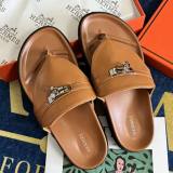 Retro Light-luxury Comfortable Leather Surface Breathable Wear-resistant Fashion Sandals Brown