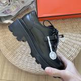 Elevated-sole Comfortable Leather Surface Business Leisure Derby Shoes Black
