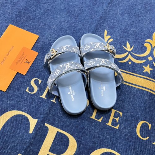 Adult Bom Dia Comfort Flat Sandals Slippers Blue