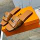 Fashionable Light-luxurious Comfortable Leather Surface Wear-resistant Women's Sandals Brown