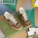 Men's and Women's Adult GG Simple Hundred Breathable Casual Sneakers Brown