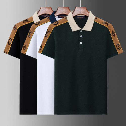 Summer Men's Fashion Jacquard LOGO Three-Color Short-Sleeved Polo Shirt