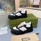 Men's and Women's Adults GG Fashion Hundred Breathable Casual Sneakers White Black