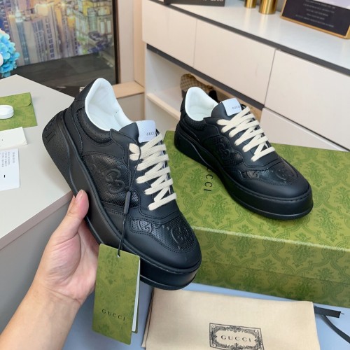 Men's and Women's Adults GG Fashion Hundred Breathable Casual Sneakers Black