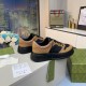 Men's and Women's Adults GG Fashion Hundred Breathable Casual Sneakers Brown Black