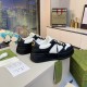 Men's and Women's Adults GG Fashion Hundred Breathable Casual Sneakers White Black