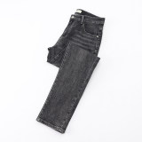 2024 Men's Adult New Simple Hundred Casual Jeans Black