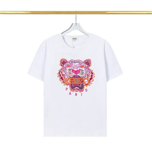 Summer New Unisex Fashion Tiger Logo Embroidery Loose Cotton Short-sleeved T-shirt White 12016