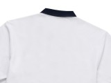 Summer Men's Adult Simple Embroidered Logo Versatile Casual Short Sleeve Polo Shirt Dark Blue 989
