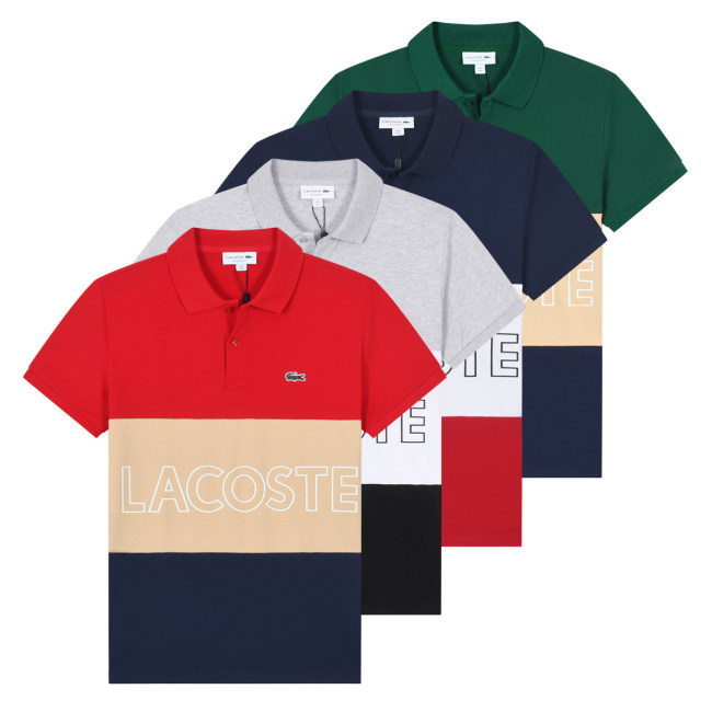 Summer Men's Adult Fashion Three Color Splicing Casual Short Sleeve Polo Shirt 22333#