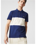 Summer Men's Adult Fashion Two Color Splicing Casual Short Sleeve Polo Shirt Blue White 22327#