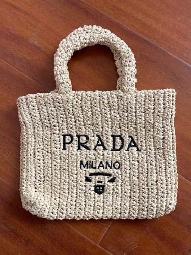 Women's Adult Embroidered Logo Shearling Tote Bag Intarsia Eco-friendly Shopping Bag
