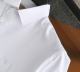Summer Men's Adult Simple Hundred Embroidered LOGO Cotton Short Sleeve Shirt White