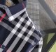 Summer Men's Adult Fashion Stripe Embroidered LOGO Short Sleeve Shirt Sapphire Blue