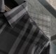 Summer Men's Adult Fashion Striped Short Sleeve Shirt with Pocket Dark Gray