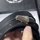 women's Genuine Leather 18mm slide buckle Belt black 110cm 6219
