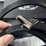 women's Genuine Leather 18mm slide buckle Belt black 110cm 6219