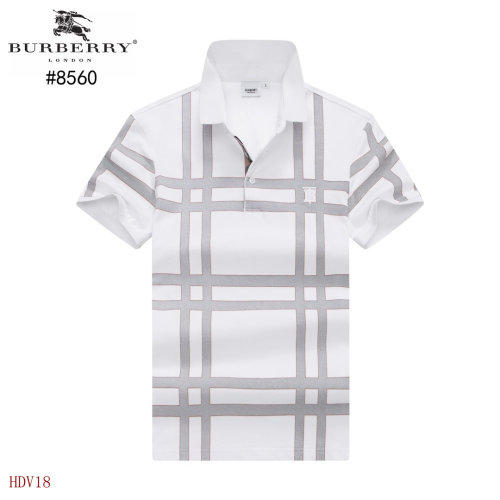 Men's Adult Fashion Stripe Embroidered Logo Cotton Casual Short Sleeve Polo Shirt 8560