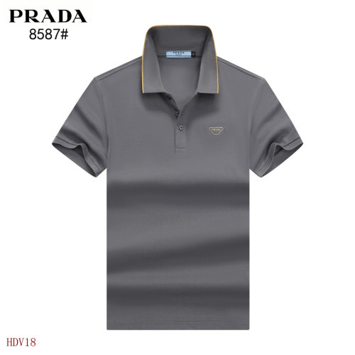 Men's Adult Simple Solid Color Cotton Short Sleeve Polo Shirt 8587
