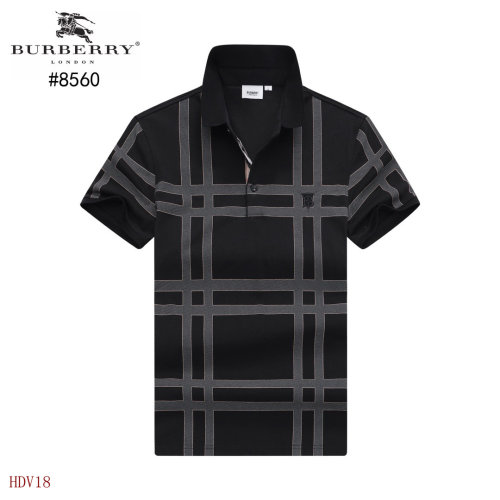 Men's Adult Fashion Stripe Embroidered Logo Cotton Casual Short Sleeve Polo Shirt 8560