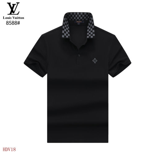 Men's Adult Simple Embroidered Logo Solid Color Cotton Short Sleeve Polo Shirt 8588