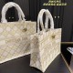 Women's Fashion Large Capacity Embroidered Original Book Tote bag Yellow White