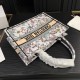 Women's Fashion Floral Embroidery Large Capacity Original Herbarium Book Tote Bag White