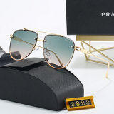Metal Texture Gradient Color Large Lenses Fashionable Light-luxury Sunglasses 3823