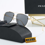 Metal Texture Gradient Color Large Lenses Fashionable Light-luxury Sunglasses 3823