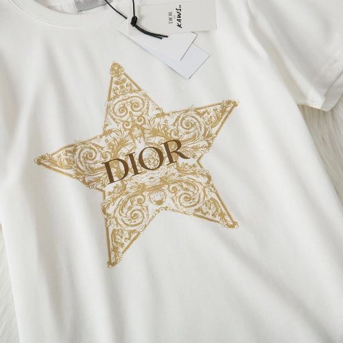 Men's Summer Star Print Logo Cotton Casual Short Sleeve T Shirt White