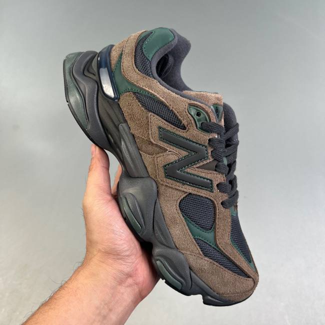 Summer 9060 Lightweight Breathable Cushioned Mesh Low Top Sports Shoes Black-green U9060OUT