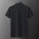 Men's Summer New Simple Versatile Solid Color Casual Short Sleeve Polo Shirt Black KK-30021