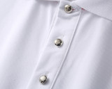 Men's Summer New Simple Casual Short Sleeve Polo Shirt White KK-30003
